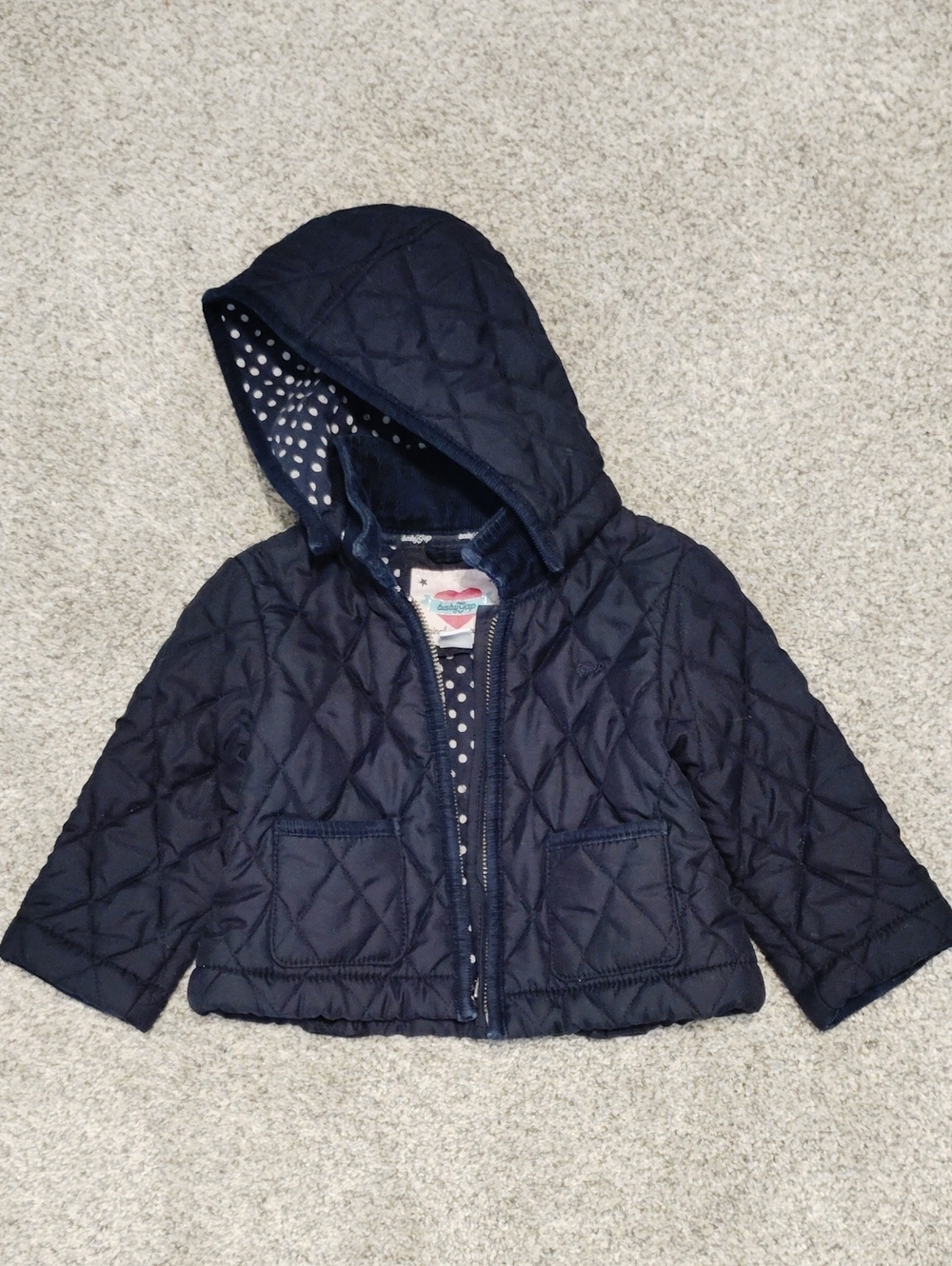 GAP Navy Quilted Hooded Puffer Jacket for Kids